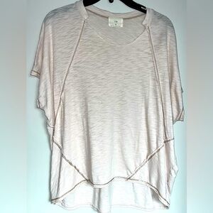 Anthropologie t.la Oversized T-shirt Top Cream XS extra small loose fit